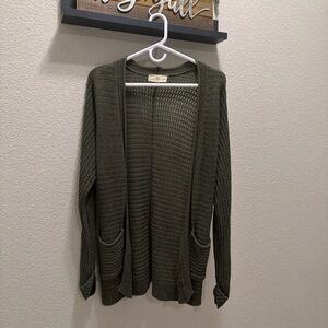 Cozy Olive Green Knit Cardigan